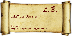 Lévy Barna névjegykártya